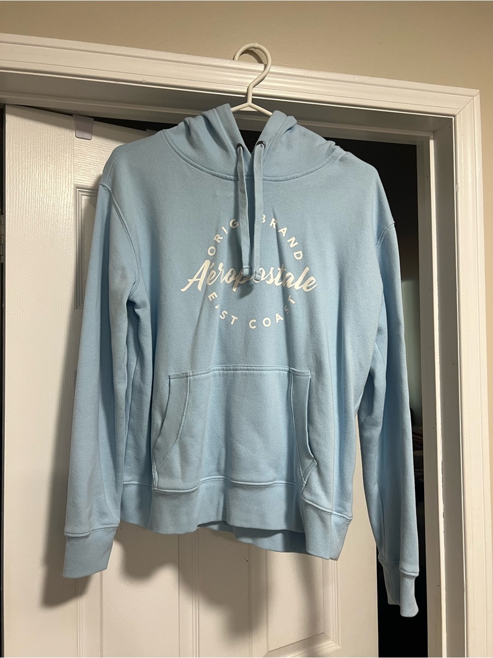 Aeropostale Light Blue Pullover Hoodie with Front Pocket